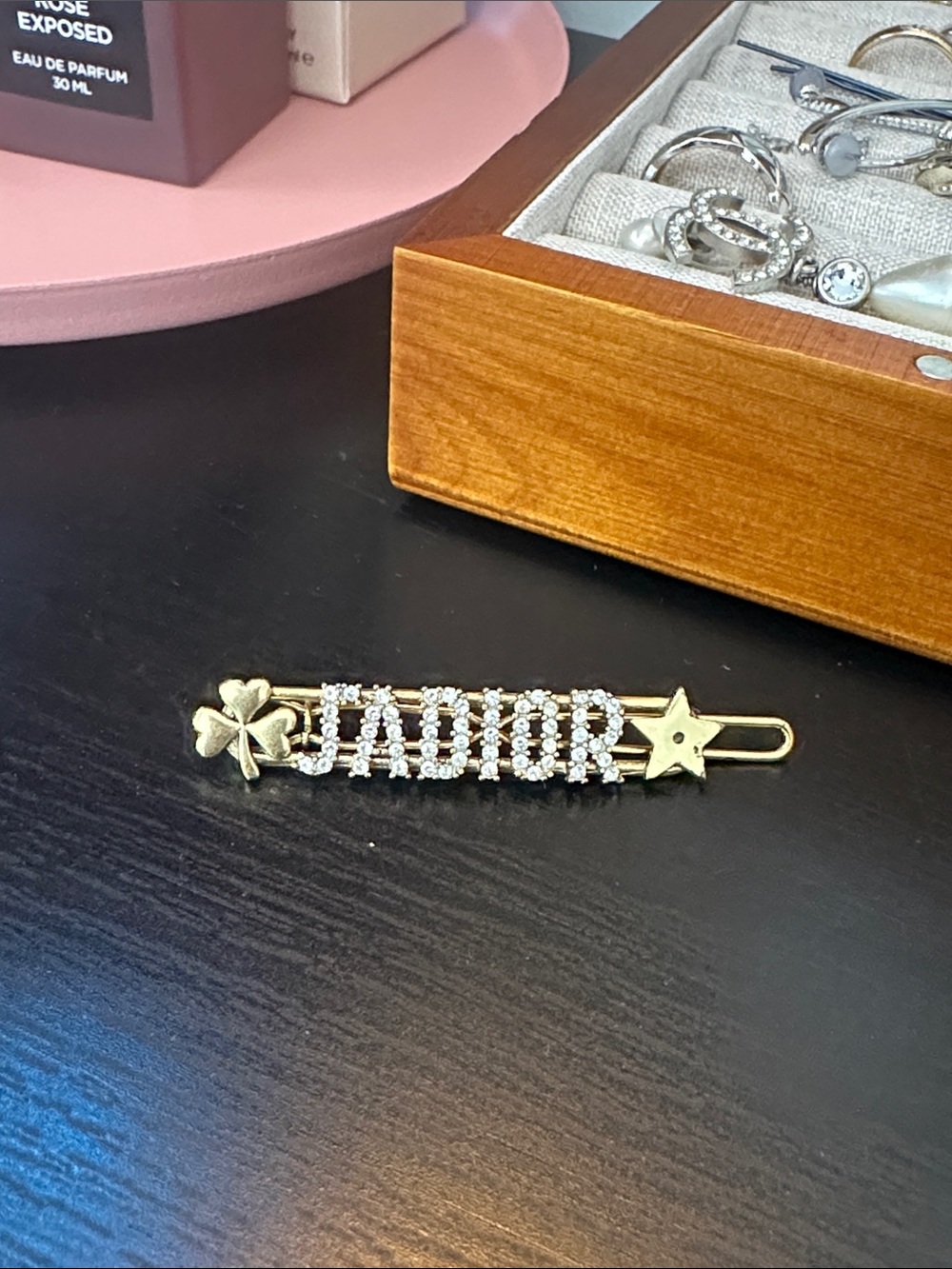 J'ADIOR Crystal Accent Gold Hair Clip - Designer-Inspired Women’s Accessory